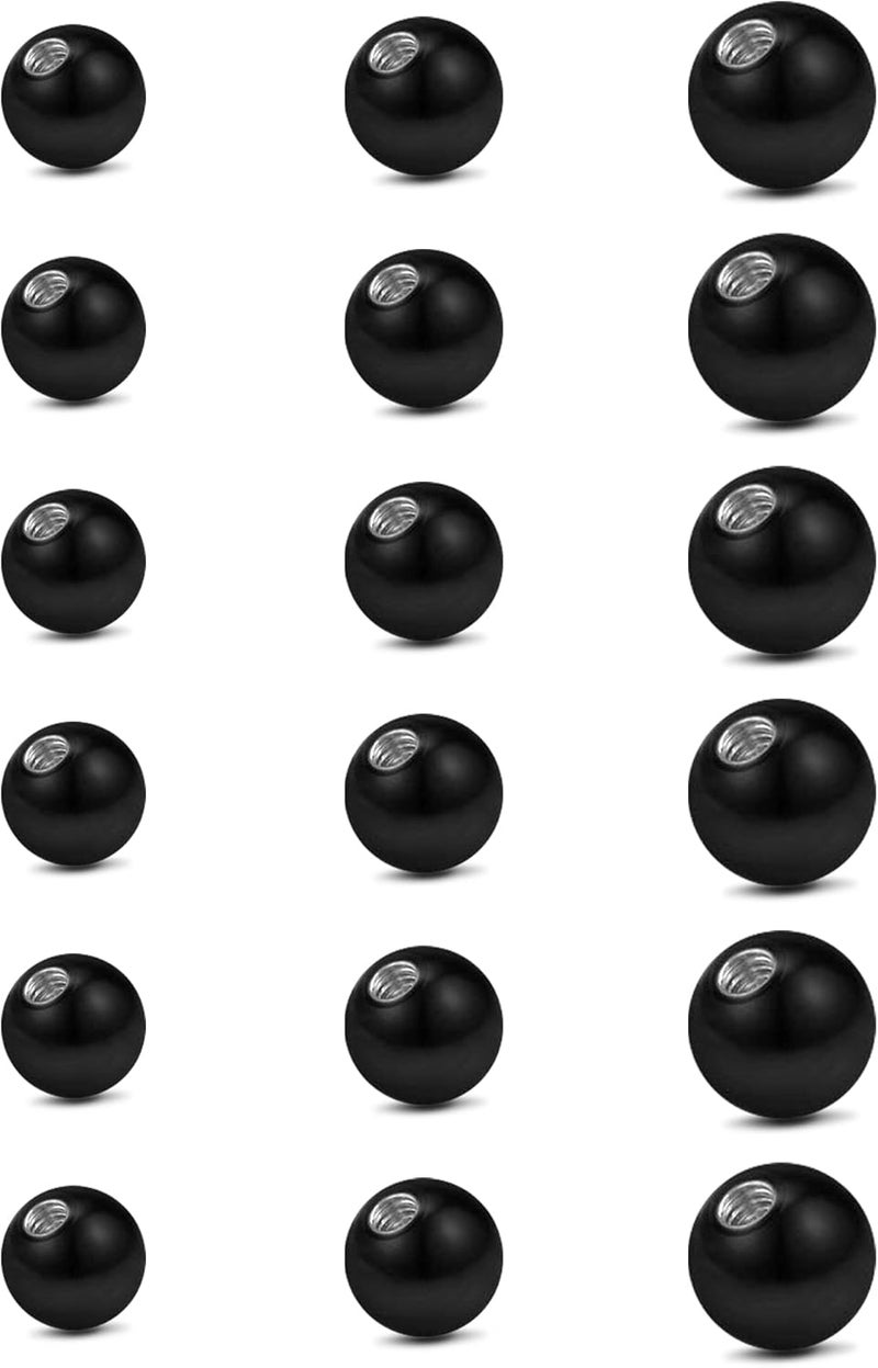 JFORYOU 14G Replacement Balls for Piercing Jewelry 18Pcs Externally Threaded Surgical Steel Balls Industrial Barbell Tongue Nipple Navel Belly Button Piercing Rings Parts 5MM-8MM - Image 1